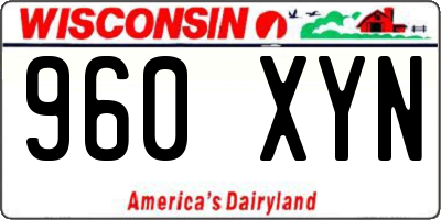 WI license plate 960XYN