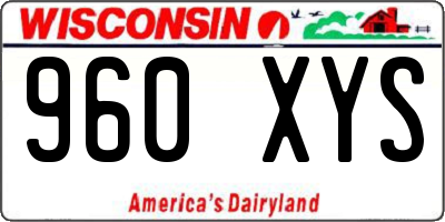 WI license plate 960XYS