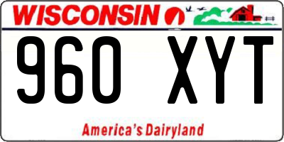 WI license plate 960XYT