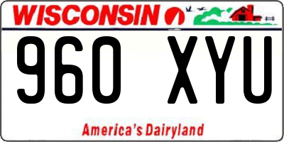 WI license plate 960XYU