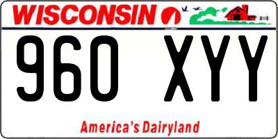 WI license plate 960XYY