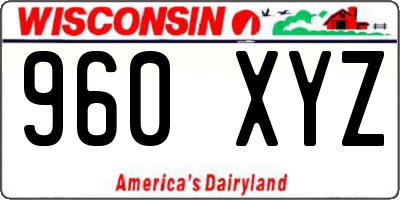 WI license plate 960XYZ