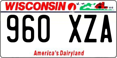 WI license plate 960XZA