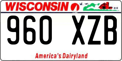 WI license plate 960XZB