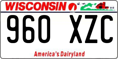 WI license plate 960XZC