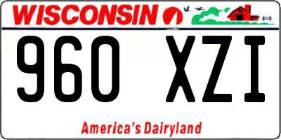 WI license plate 960XZI