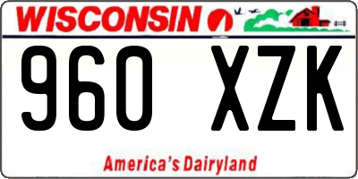 WI license plate 960XZK