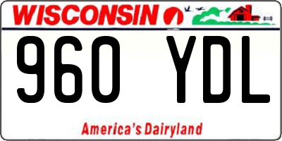 WI license plate 960YDL