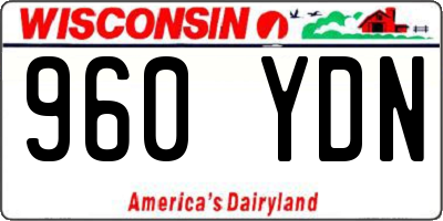 WI license plate 960YDN