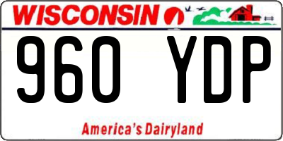 WI license plate 960YDP