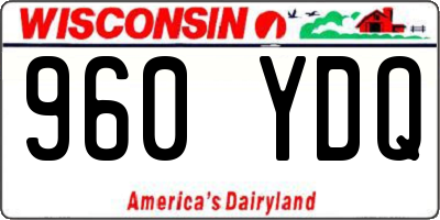 WI license plate 960YDQ