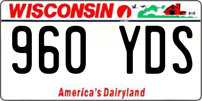 WI license plate 960YDS