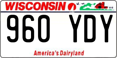 WI license plate 960YDY