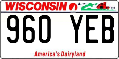 WI license plate 960YEB