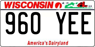 WI license plate 960YEE
