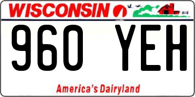 WI license plate 960YEH