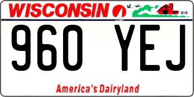 WI license plate 960YEJ