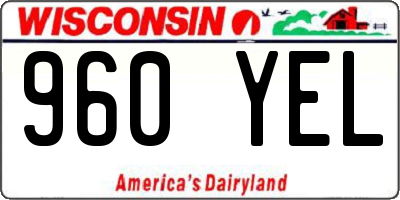 WI license plate 960YEL