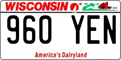 WI license plate 960YEN