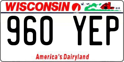 WI license plate 960YEP
