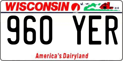 WI license plate 960YER