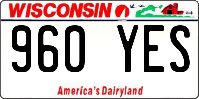 WI license plate 960YES
