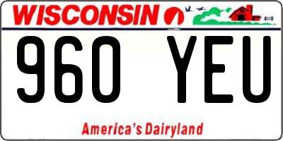 WI license plate 960YEU