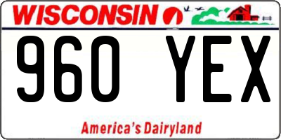 WI license plate 960YEX