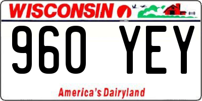 WI license plate 960YEY