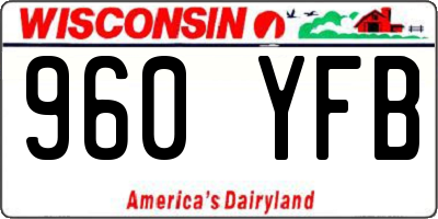 WI license plate 960YFB