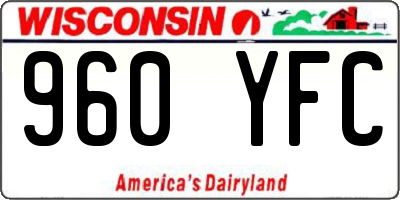 WI license plate 960YFC