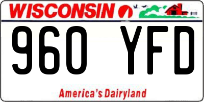 WI license plate 960YFD