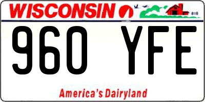 WI license plate 960YFE