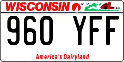 WI license plate 960YFF