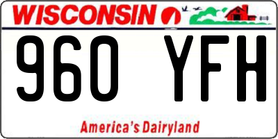 WI license plate 960YFH