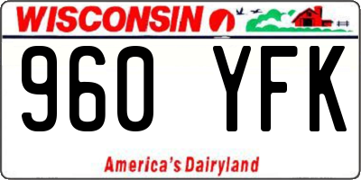 WI license plate 960YFK