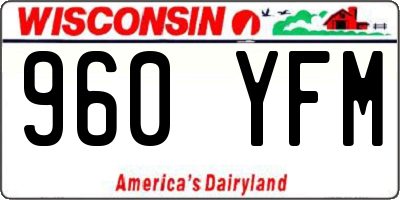 WI license plate 960YFM