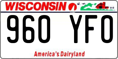 WI license plate 960YFO