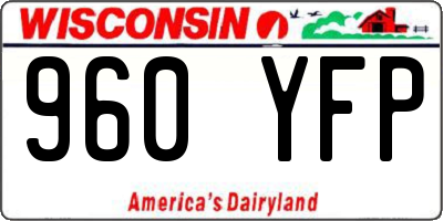 WI license plate 960YFP