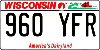 WI license plate 960YFR