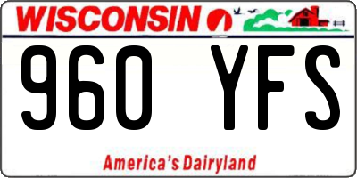 WI license plate 960YFS