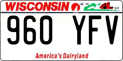 WI license plate 960YFV