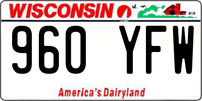 WI license plate 960YFW