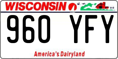 WI license plate 960YFY
