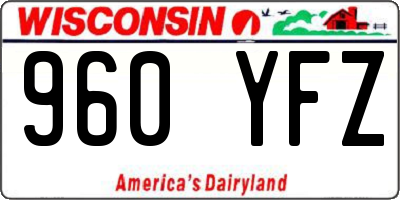 WI license plate 960YFZ