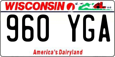 WI license plate 960YGA