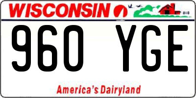 WI license plate 960YGE