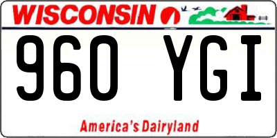 WI license plate 960YGI