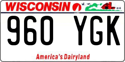 WI license plate 960YGK