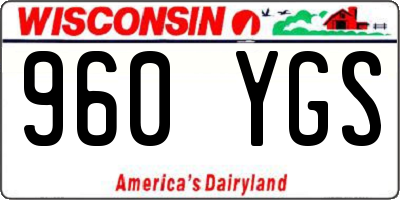 WI license plate 960YGS